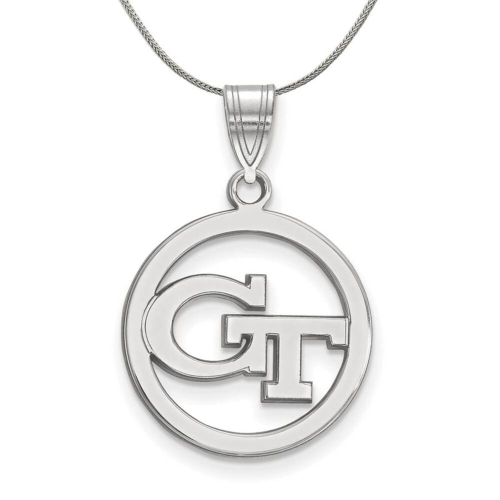 Sterling Silver Georgia Technology Small Circle Necklace - 24 In